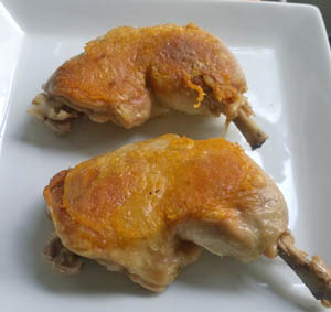 chicken legs confit in duck fat 